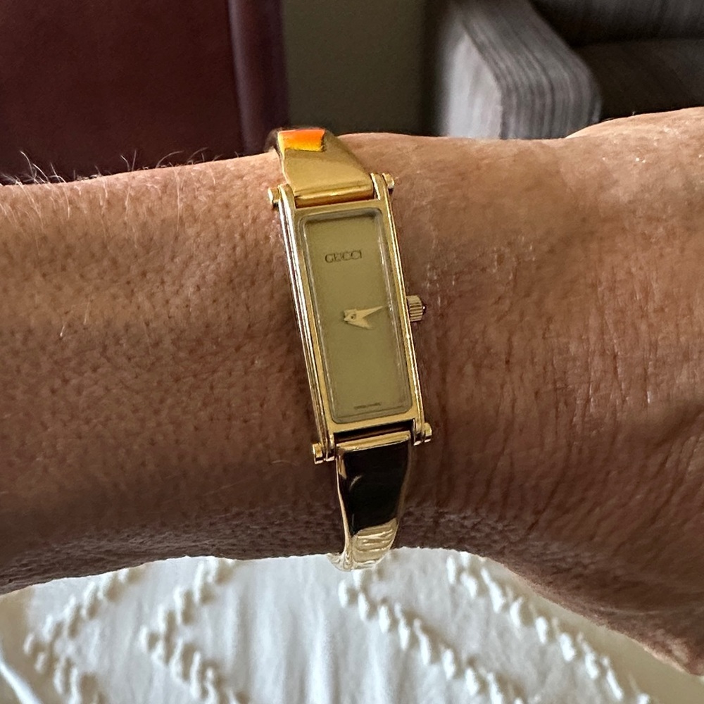 Gucci Gold-Tone Rectangular Timepiece - image 1